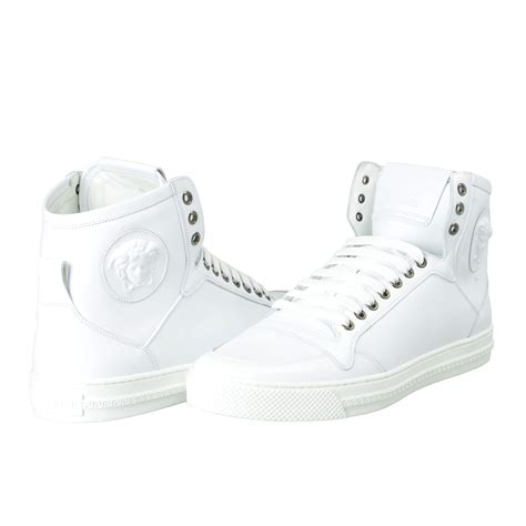 versace collection leather sneaker|Versace sneakers white label.